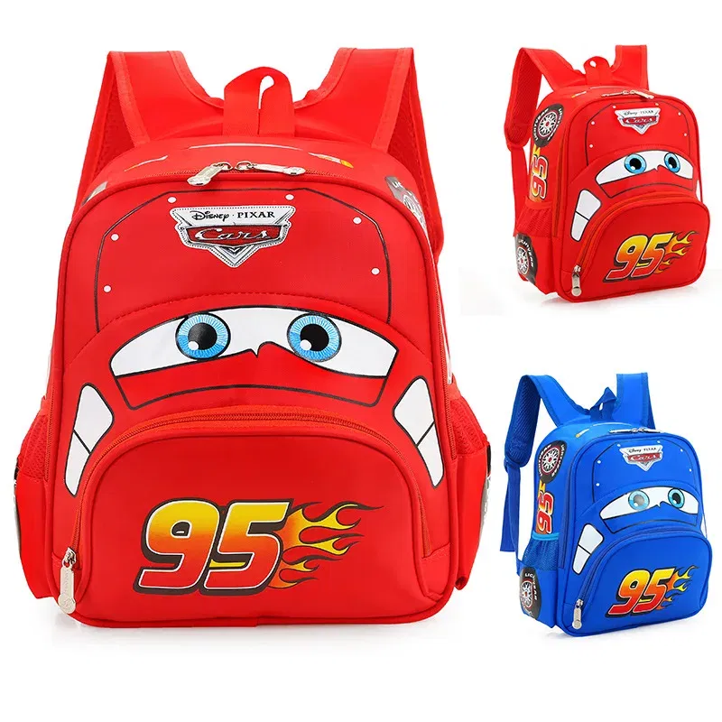 Color: Blue - Disney car children's bag kindergarten boy safety backpack primary school students 3-6 years old