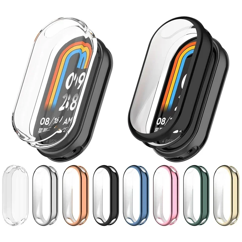 Color: multi - Protective Case For Xiaomi Mi Band 8 Screen Protector Full Cover XioMi Band8 Soft TPU Cover