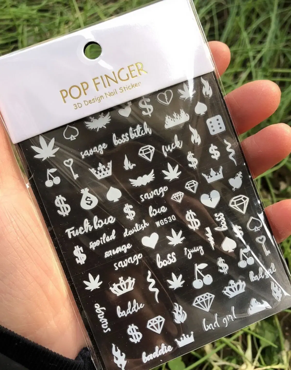 Color: Antique Brass - 1PCS New English Alphabet Nail Stickers Multi-Color Laser Reflective Nail Slider Art Cool Text Nail Kit