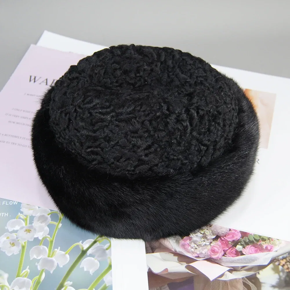 Fashion Pure Marten Wool Hat Winter Russian Unisex Warm Hat Whole Marten Sheepskin Hat Karaku Sheepskin Casual Outdoor Mink Hat