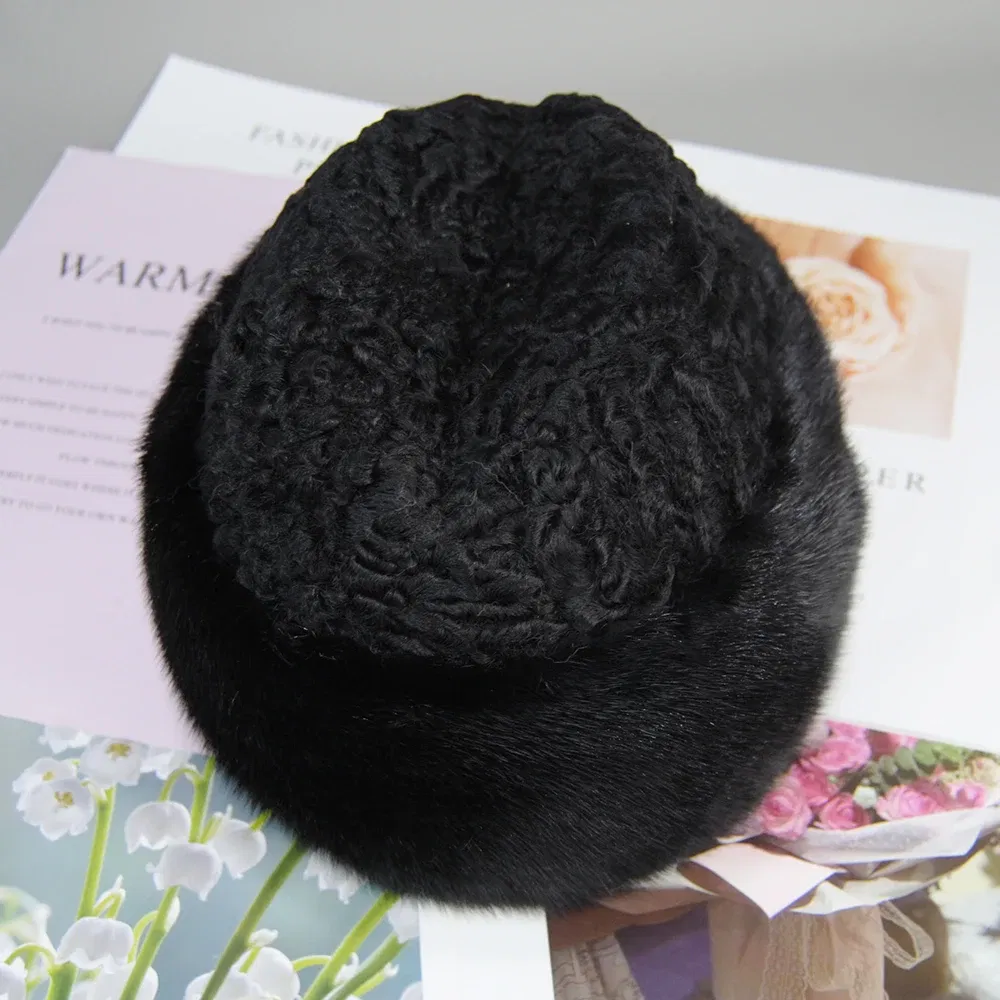 Fashion Pure Marten Wool Hat Winter Russian Unisex Warm Hat Whole Marten Sheepskin Hat Karaku Sheepskin Casual Outdoor Mink Hat