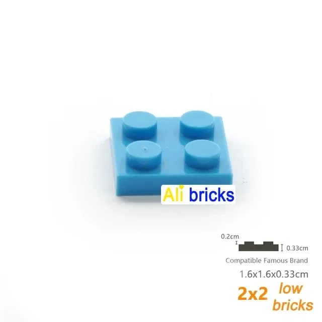 Color: Orange - 20Pcs MOC Parts 3022 94148 Plate 2 x 2 Compatible Bricks DIY Assmble Building Blocks Particle Kid Puzzle Brain Toy Birthday Gif