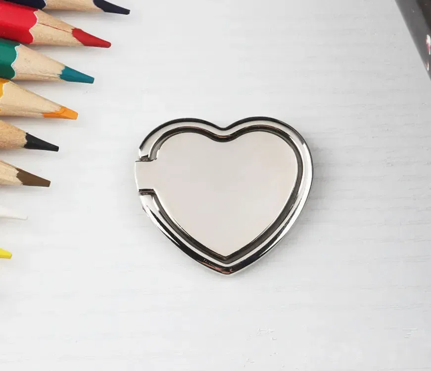Color: WHITE - 1pcs Metal Heart Mobile Phone Finger Ring Holder Telephone Support Accessories Magnetic Car Bracket Socket Stand mobile phones
