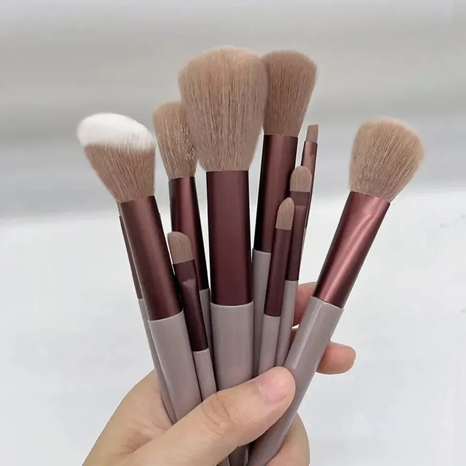 Color: Brown, Ships From: CHINA - 13 PCS Makeup Brushes Set Eye Shadow Foundation Women Cosmetic Brush Eyeshadow Blush Beauty Soft Make Up Tools Bag
