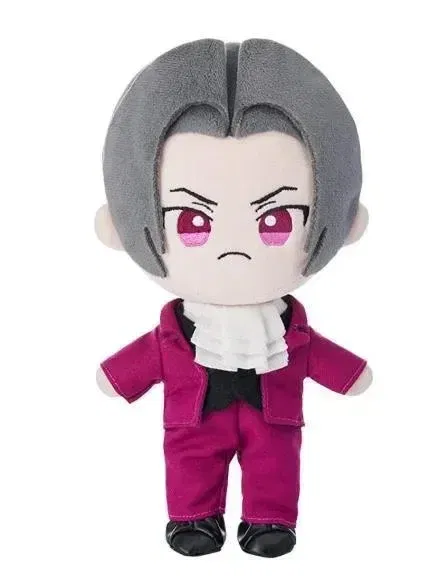 Color: FireBrick - 25cm Anime Ace Attorney Phoenix Wright Miles Edgeworth Stuffed doll Xmas Soft doll for children's Birthday Gift