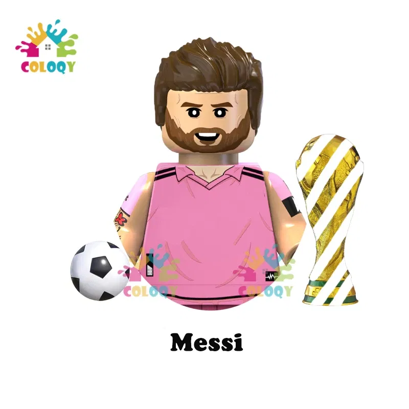 Color: Bright Light Yellow, Ships From: CHINA - Kids Toys World Famous Football Stars Building Blocks Sport Player Mini Action Figures Golden Cup Toys For Boys Christmas Gifts