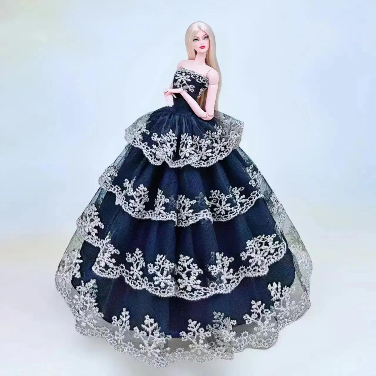 Color: Clear - for barbie evening dress barbie doll dresses clothes lot wedding dress set accessories vestidos wedding gown barbie doll clothes