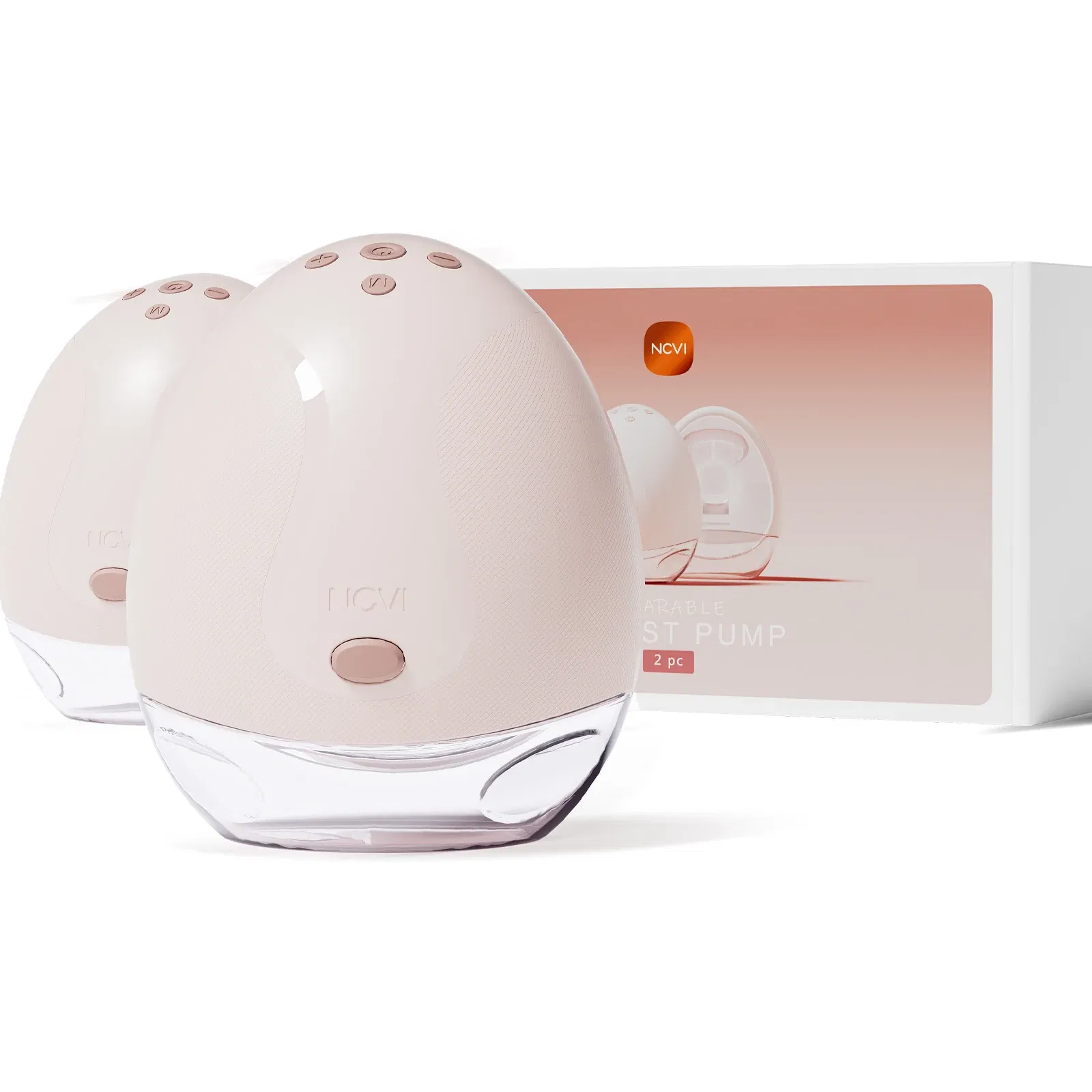 Color: Beige - NCVI Hands Free Breast Pump, Double Wearable Breast Pump, Electric Breast Pump with 4 Modes & 9 Levels