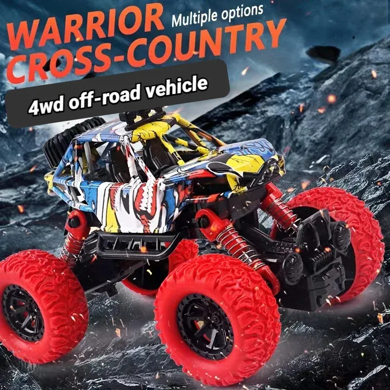 Color: Yellow - Children's toy car high-speed off-road vehicle outdoor toy off-road vehicle model inertia climbing stunt vehicle children's gift