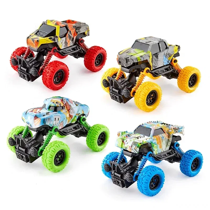 Color: Yellow - Children's toy car high-speed off-road vehicle outdoor toy off-road vehicle model inertia climbing stunt vehicle children's gift