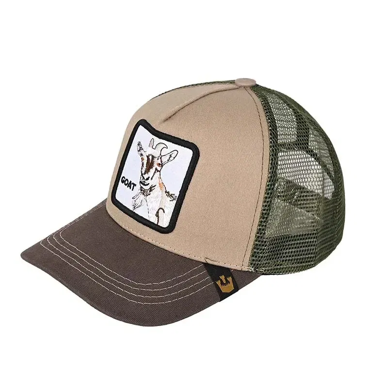 Color: Blue - Baseball Caps Men Women Snapback Hip Hop Cap With Fashion Animals Embroidery Summer Breathable Mesh Trucker Caps Streetwear Bone