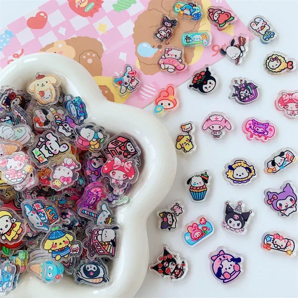 Color: Yellow, Size: 12" - 2cm 100g Sanrio Kuromi Hello Kitty Crayon Shin-chan Anime Collection Acrylic Pendant DIY Accessory Keychain PP Clip Patch