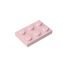 Color: BRIGHT PINK - Gobricks GDS-510 Plate 2 x 3 compatible with lego 3021 pieces of children's DIY building block Particles Plate DIY