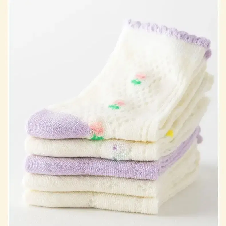 Color: Blue, Size: 7-9T - 5 Pairs/bag Summer Socks Girls Mesh Socks Baby Socks Summer Cotton Socks Thin Mesh Sock 1-12T Children's Crew Socks Solid Color