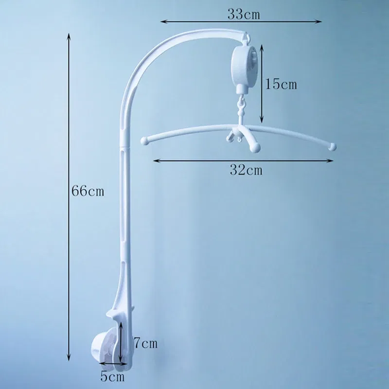 QWZ New Baby Bed Bell Toy Holder White Rattles Bracket Mobile Crib Music Box Newborn Bell Crib Toy For 0-12 Month For Baby Gift