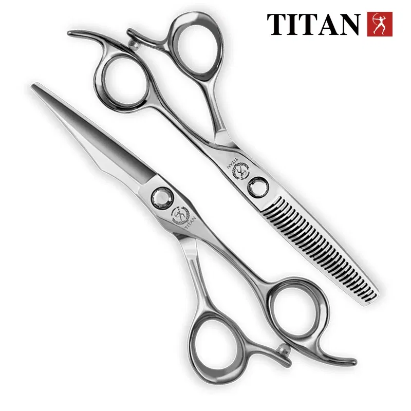 Color: Black - TITAN Professional hair scissors set hairdressing salon cutting tools barber shears 6.0inch