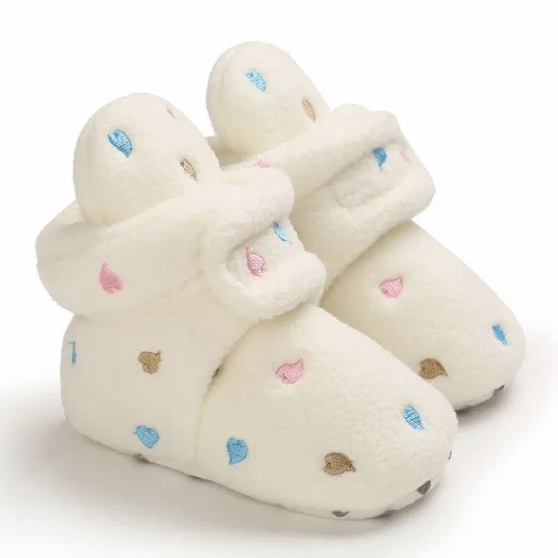 Color: green, Baby Age: 7-12 Months - 2022 Baby Autumn Winter Boots Baby Girl Boys Winter Warm Shoes Solid Fashion Toddler Fuzzy Balls First Walkers Kid Shoes 0-18M