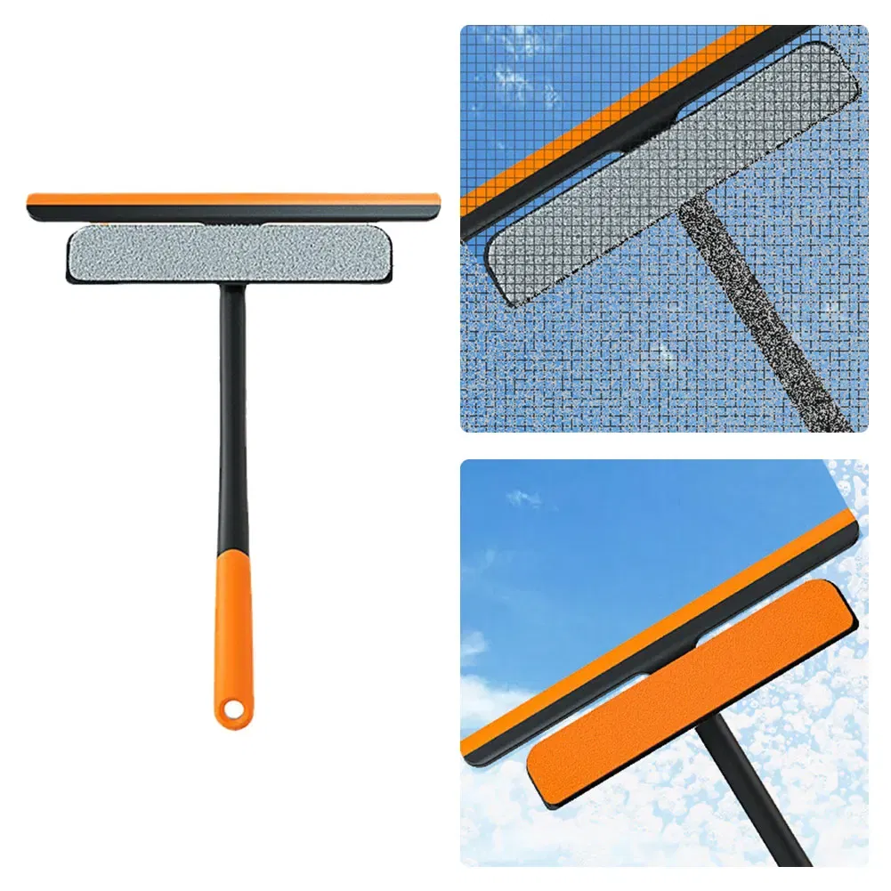 Color: Ivory - Shower Squeegee Glass Clean Scraper Washing Wiper Hanger Floor Window Cleaning Household Water Wall Hanging Mirror with Handle
