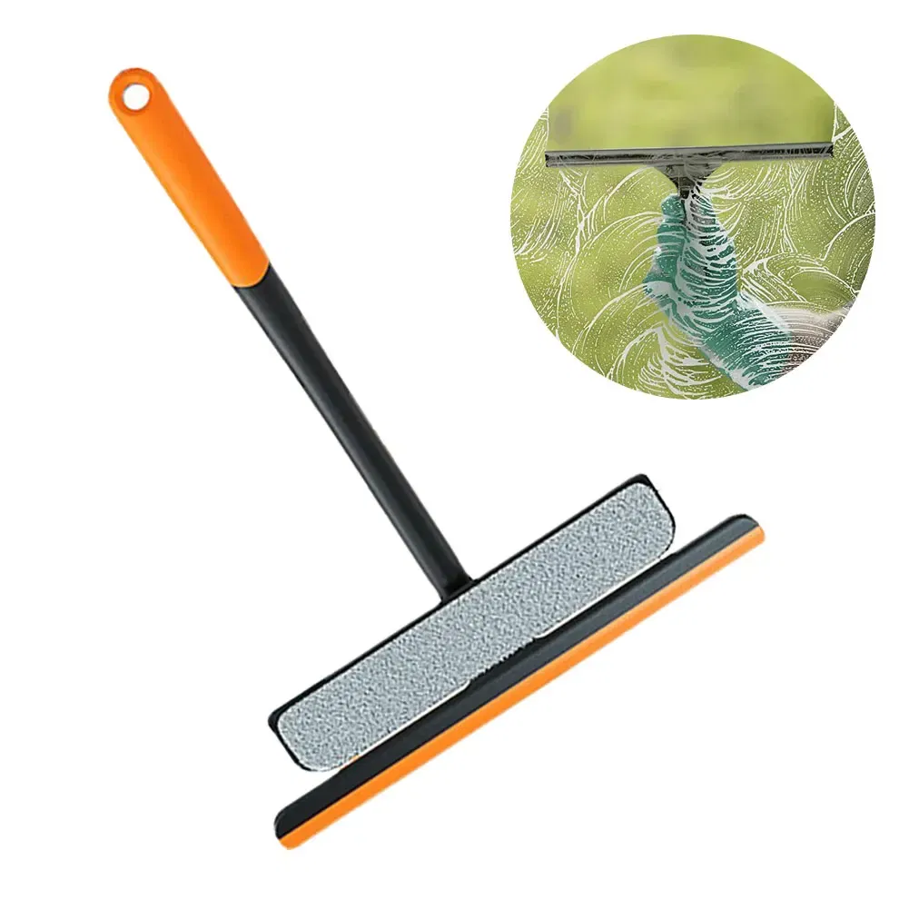 Color: Ivory - Shower Squeegee Glass Clean Scraper Washing Wiper Hanger Floor Window Cleaning Household Water Wall Hanging Mirror with Handle