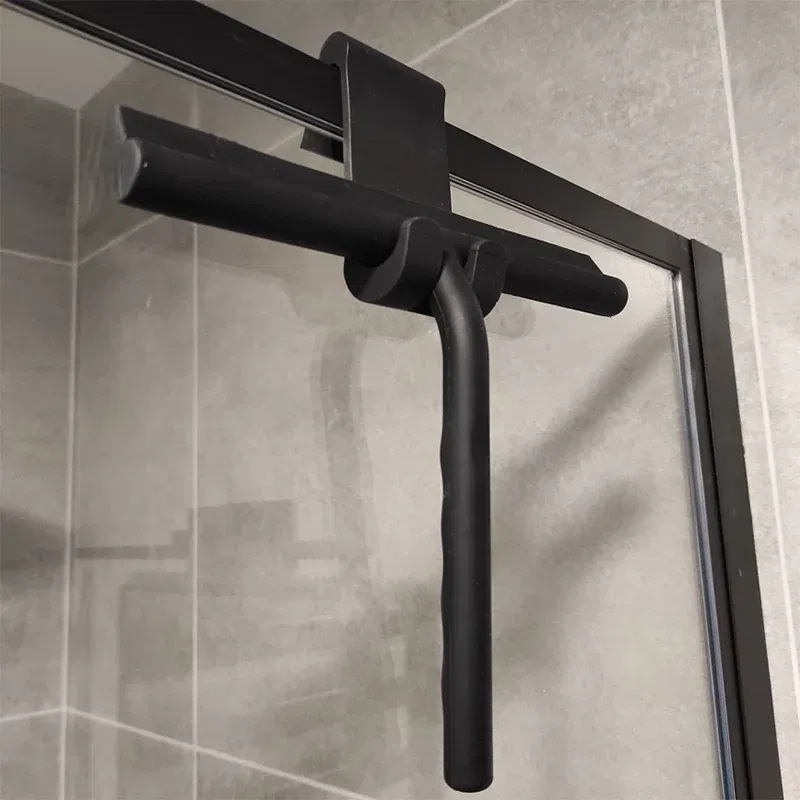 Color: Ivory - Shower Squeegee Glass Clean Scraper Washing Wiper Hanger Floor Window Cleaning Household Water Wall Hanging Mirror with Handle