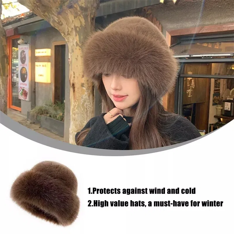 Color: Red - Warm Warm Hat Casual Plush Fluffy Plush Cap Versatile Solid Hat for Holiday Season
