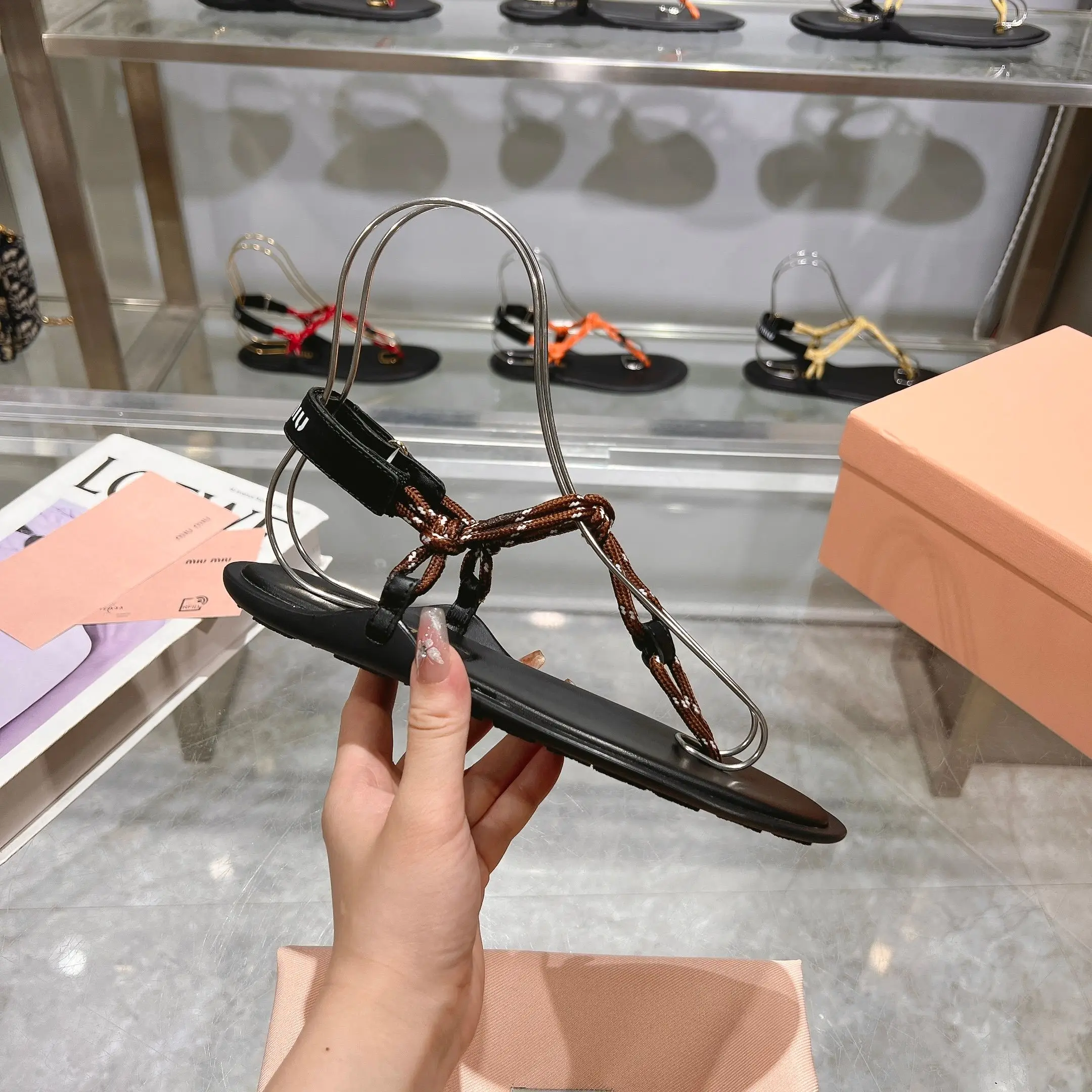 Color: Dark Khaki, Shoe Size: 37 - 25 New Summer Products, Super Cost-effective, Summer Sandals and Flip-flops Are Versatile and Trendy, MIU Series Flip-flops