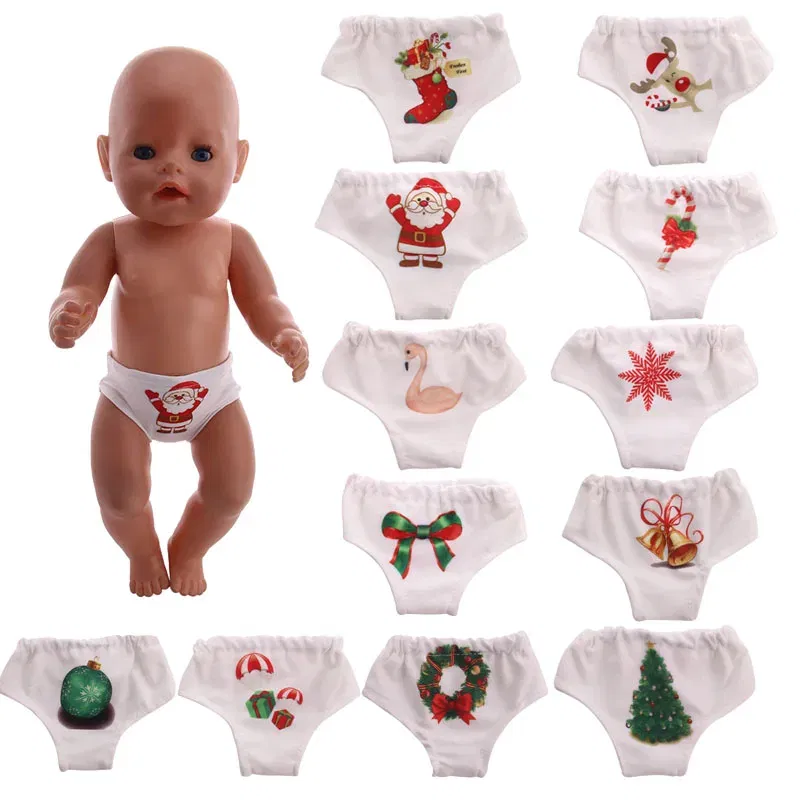 Color: Red - Doll Panties 24 Pattern Panties For 18 Inch American&43Cm Baby New Born Doll Our Generation , For Baby Birthday Festival Gift