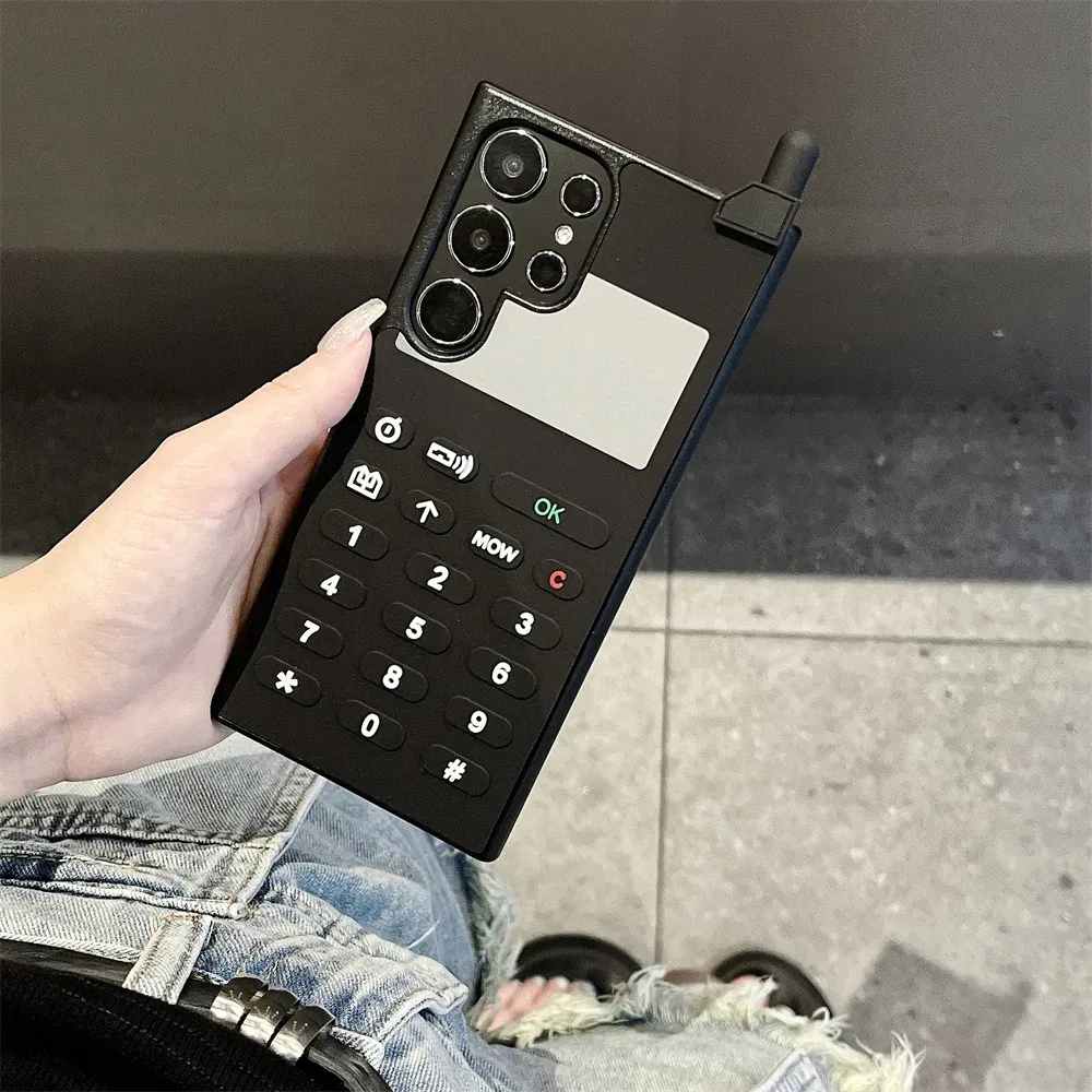 Color: army green, Material: Plastic - S24 Ultra Case 3D Cute Game Box Design Cellphone Luxury for Samsung Galaxy S23 S24 Ultra Phone Cases Cartoon Shockproof Cover