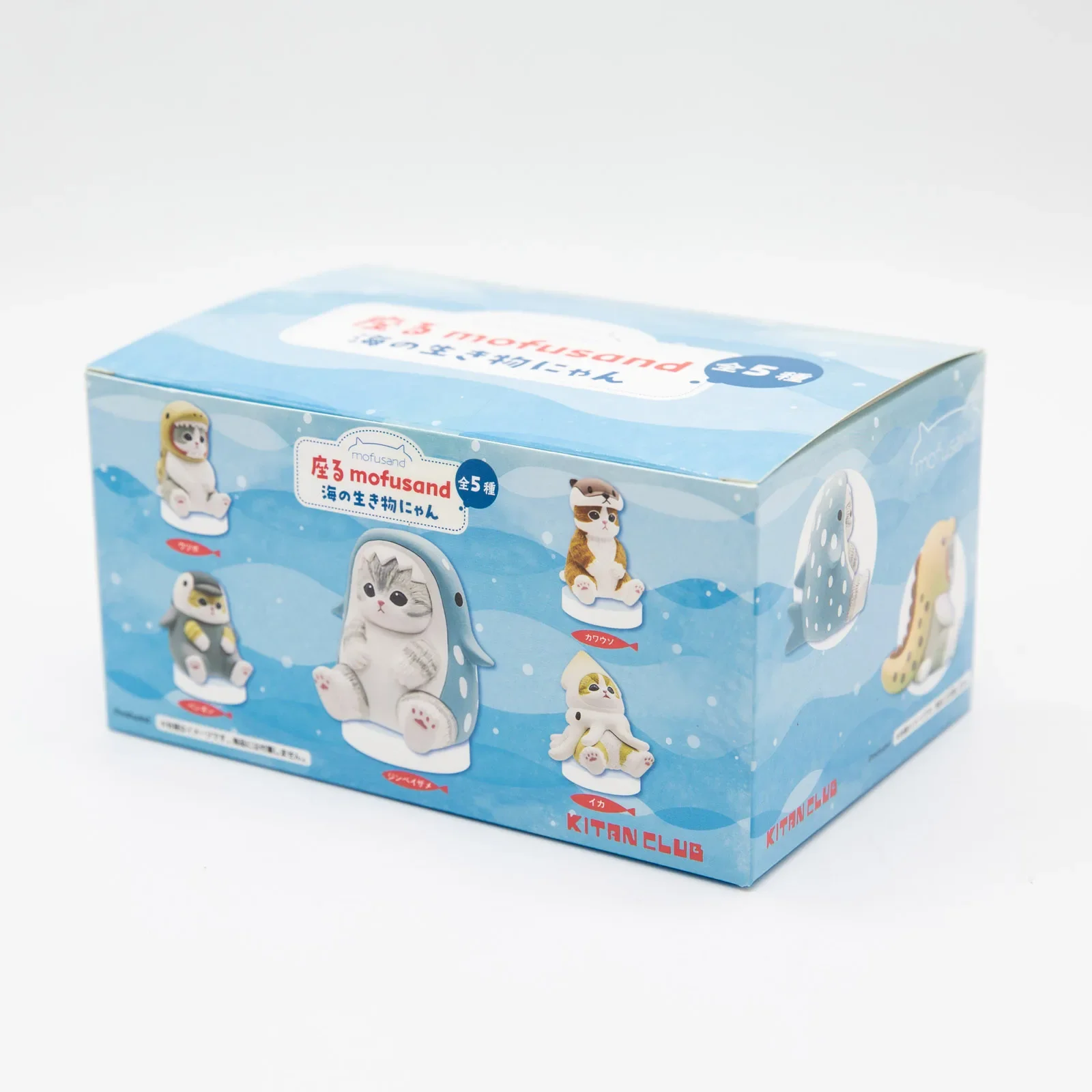 Color: GRAY - Mofusand Cats Wearing Marine Organism Clothes Blind Box Cute Action Figures Octopus Penguin Otter Table Ornaments Kids Gifts