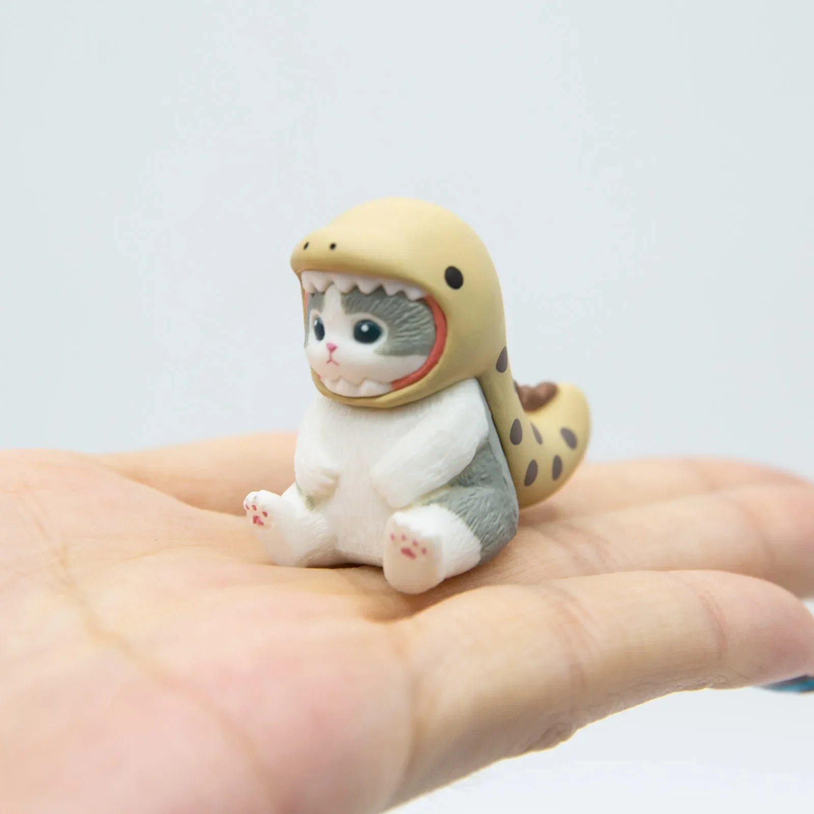 Color: GRAY - Mofusand Cats Wearing Marine Organism Clothes Blind Box Cute Action Figures Octopus Penguin Otter Table Ornaments Kids Gifts