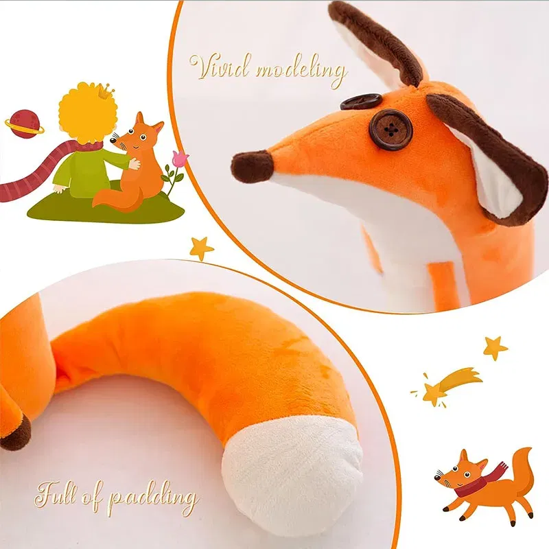 Color: Orange, Height: 11cm-30cm - Potdemiel The Little Prince Le Petit Prince Fox Plush Doll Puppet Toy