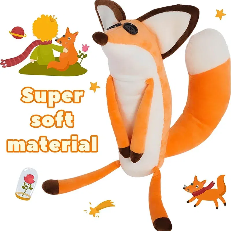Color: Orange, Height: 11cm-30cm - Potdemiel The Little Prince Le Petit Prince Fox Plush Doll Puppet Toy