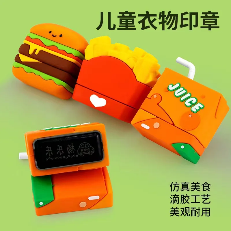 Color: Multicolor - Customized Name Stamp Paints Personal Student Child Baby Engraved Waterproof Non-fading Kindergarten Cartoon Clothing Name Seal