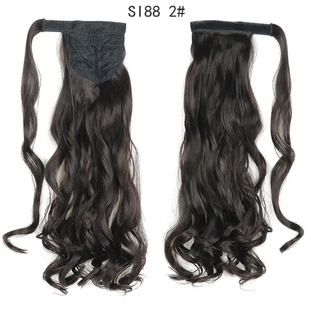 Color: T1B/27 - LINWAN Synthetic Long Straight Wrap Around Clip In Ponytail Hair Extension Heat Reistan Pony Tail Fake Hair