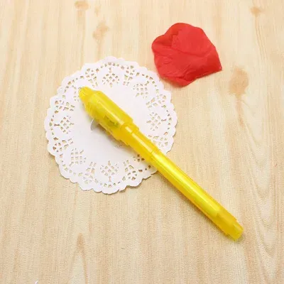 Color: Red - Luminous Light Pen Magic Purple 2 In 1 UV Black Light Combo Drawing Invisible Ink Pen Learning Education Toys for Child