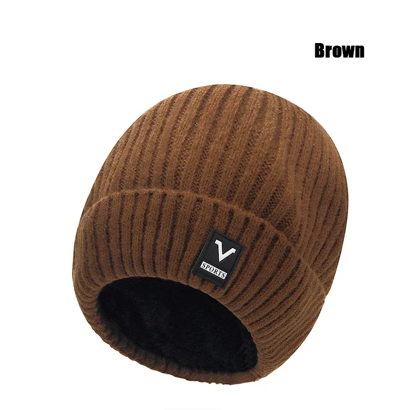 Color: Tan, Ships From: CHINA - Beanie Men Slouchy Knit Skull Cap Warm Stocking Hats Guys Women Striped Winter Beanie Hat Cuffed Plain Hat