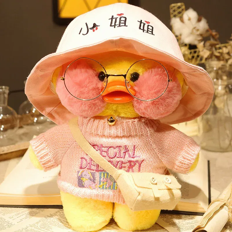 Color: DEEP BLUE, Height: 11cm-30cm - 30cm Cute LaLafanfan Cafe Duck Plush Toy Kawaii LaLafanfan Duck Doll Soft Stuffed Animal Plush Pillow Birthday Gifts for Kids