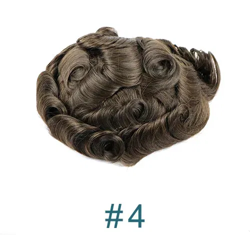 Toupee Color: 17#, Toupee Density: 110%, Length: 6 inches, Toupee Size: 8x10, Toupee Design: free - 20MM Curly Brown Black Super Durable Mono Lace&Pu Mens Toupee Wig Human Hair 15mm Capillary Prosthesi Weave Replacement For Male