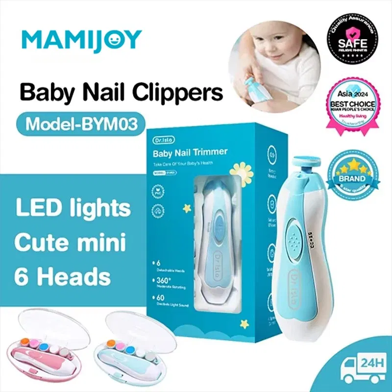 Color: Pink - MAMIJOY Electric baby Nail clipper LED Light Baby Nail Trimmer Baby Care Set 4-speed speed Adjustment With Low Noise