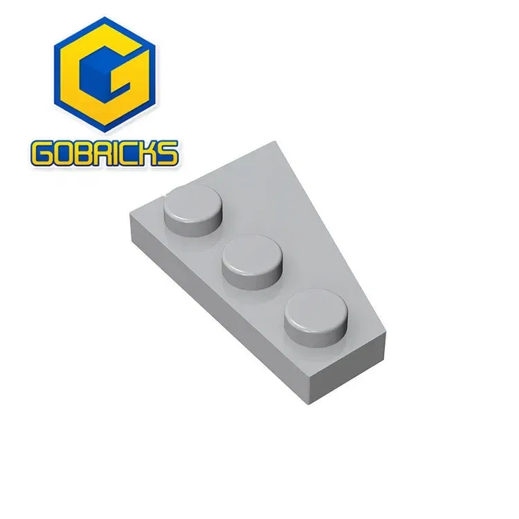 Color: plum - Gobricks GDS-546 Wedge, Plate 3 x 2 Left compatible with lego 43723 pieces of children's DIY Assemble Building Blocks