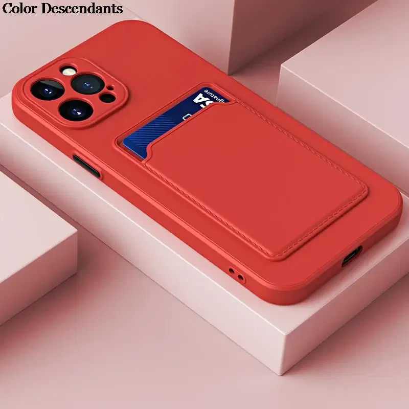 Color: Brown, Material: PC - Card Holder Wallet Case For Samsung Galaxy A32 A53 A33 A13 A52 5G Case on A72 A22 A12 A51 A71 Shockproof Liquid Silicone Cover