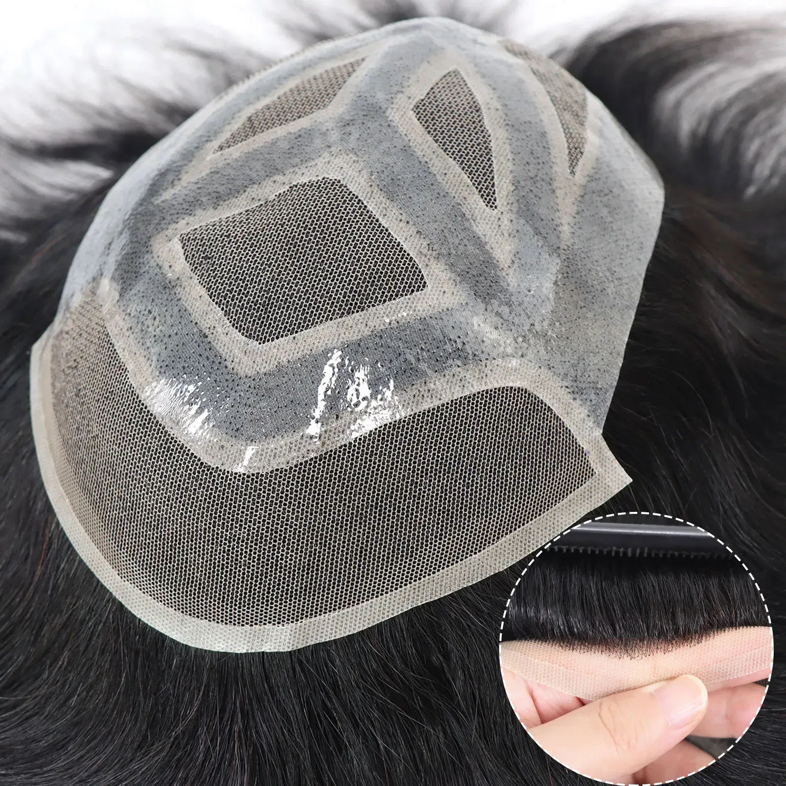 Toupee Color: 20R#, Length: 6 inches, Toupee Size: 6x8 - 6*8/ 6*9/ 7*10/8*10 Lace With PU Toupee Men Breathable French Lace Front Men's Wig Human Hair Toupee Men's Replacement Systems