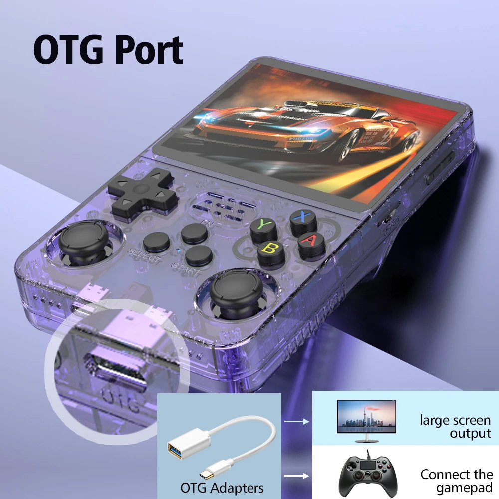 Color: WHITE - R36S Retro Handheld Video Game Console Linux System 3.5 Inch IPS Screen R35s Pro Portable Pocket Video Player 64GB Games