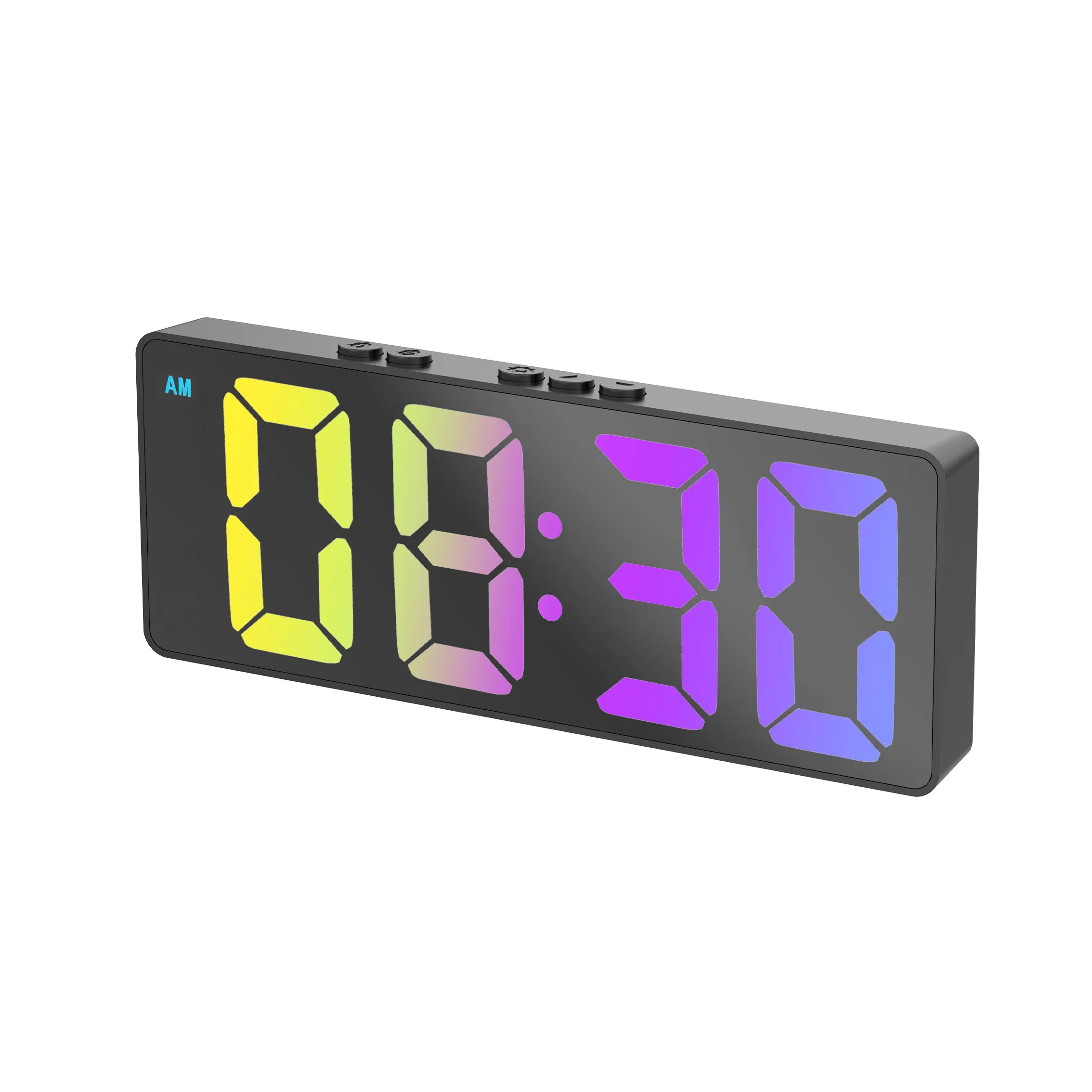 Color: Red - LED Alarm Clock Electronic Student Digital Clock Voice Control Dual Snooze 12/24H Dual Alarms Temperature Mute Table Clock