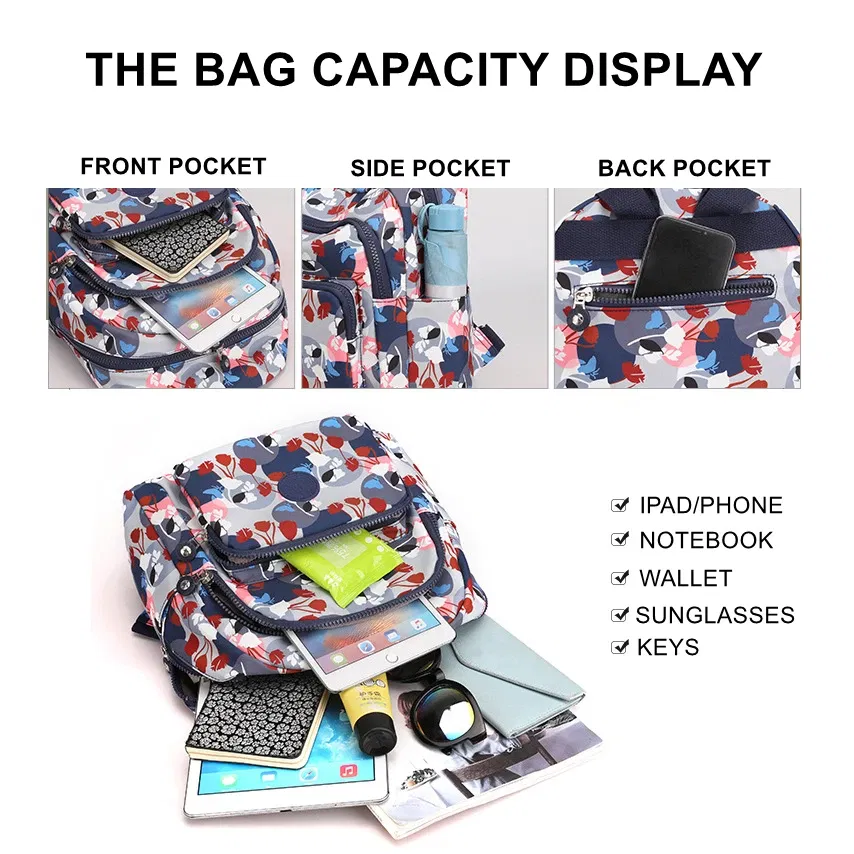 Color: Gold - Printing Backpack for Women Travel High Capacity Waterproof College Backpack Trendy Women Laptop School Bags Cute Girl