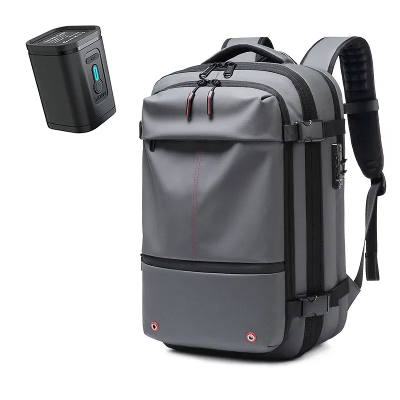 Color: Chocolate - Men Travel Backpack vacuum compression 17 inch Laptop Backpack Business Large Capacity school Backpack Expanded Hiking backpack