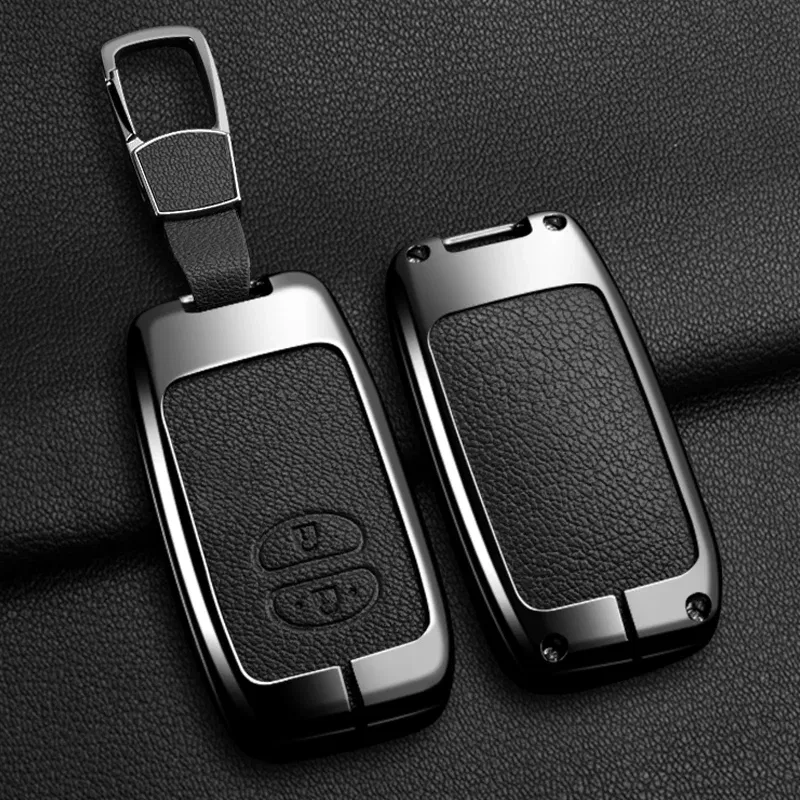 Color Name: Blue - Alloy Car Key Case Cover Shell Fob For Toyota Prius 30 Alpha Aqua Land Cruiser Auris For Lexus LC 200 2012 - 2014 Parts Keychain
