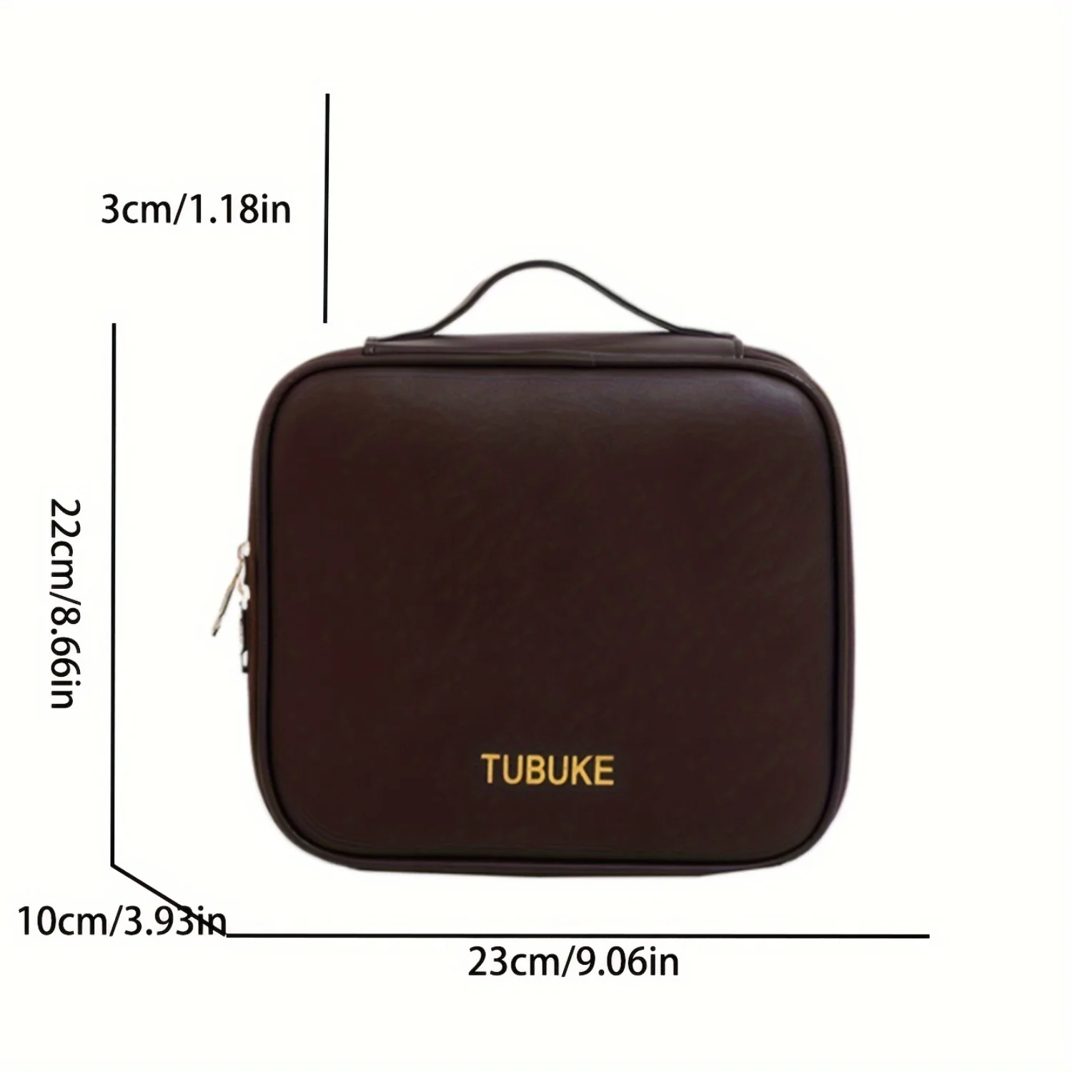 Color: Light Grey, Ships From: CHINA - PU Leather Makeup Bag With Dividers, Portable Travel Cosmetic Organizer, Square Toiletry Organizer