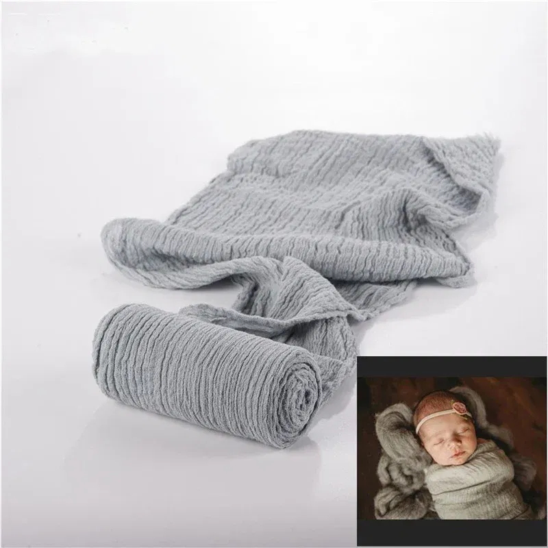 Color: Red - Newborn Photography Props Wrap Baby Blanket Soft Stretchable Cotton Swaddling Photography Backdrop Babies Accessories