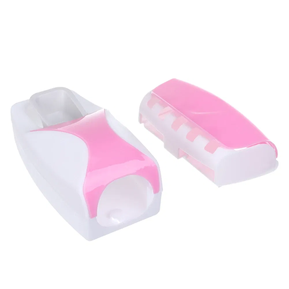 Color: Pink, Ships From: CHINA - Toothbrush Holder Automatic Toothpaste Dispenser Set Dustproof Sticky Suction Wall Mounted Toothpaste Squeezer Bathroom Holder